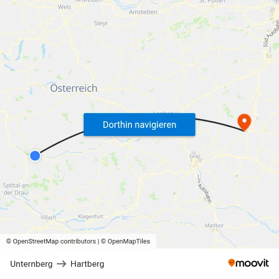 Unternberg to Hartberg map