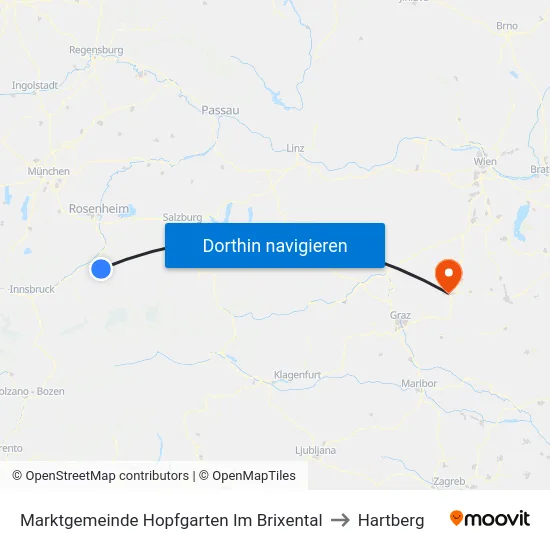 Marktgemeinde Hopfgarten Im Brixental to Hartberg map