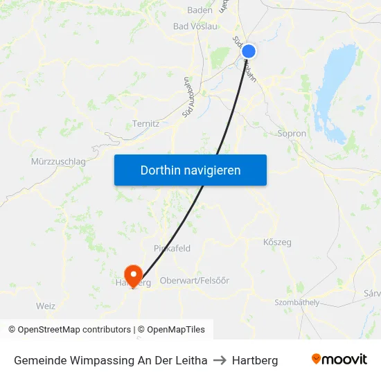 Gemeinde Wimpassing An Der Leitha to Hartberg map