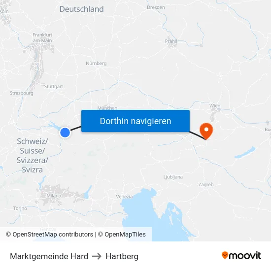 Marktgemeinde Hard to Hartberg map