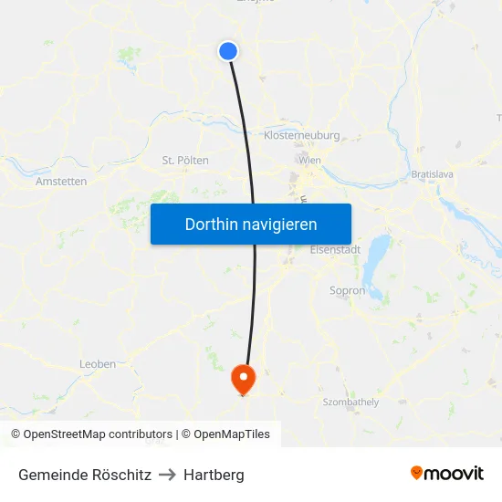 Gemeinde Röschitz to Hartberg map
