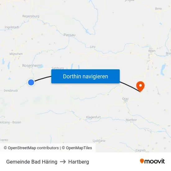 Gemeinde Bad Häring to Hartberg map