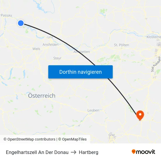 Engelhartszell An Der Donau to Hartberg map