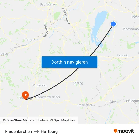 Frauenkirchen to Hartberg map