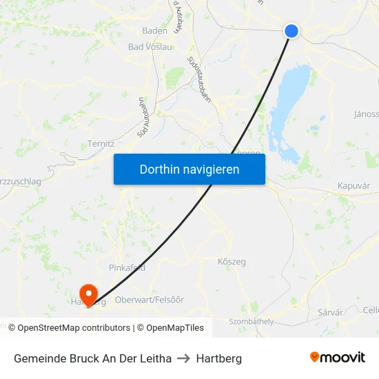Gemeinde Bruck An Der Leitha to Hartberg map