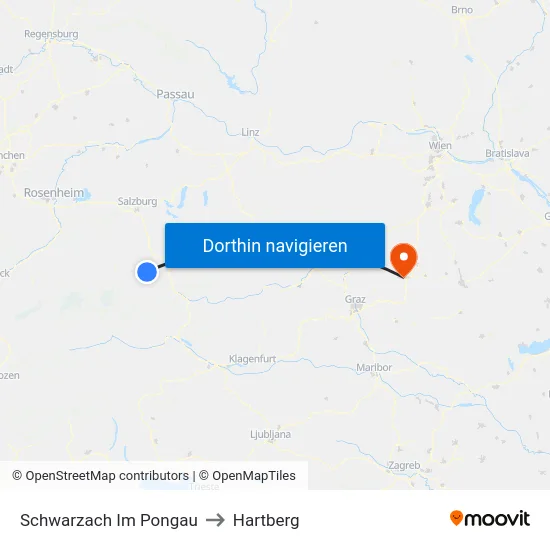 Schwarzach Im Pongau to Hartberg map