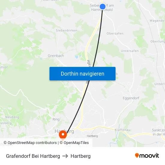 Grafendorf Bei Hartberg to Hartberg map