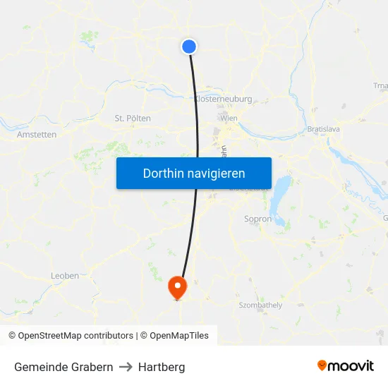Gemeinde Grabern to Hartberg map