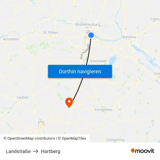 Landstraße to Hartberg map