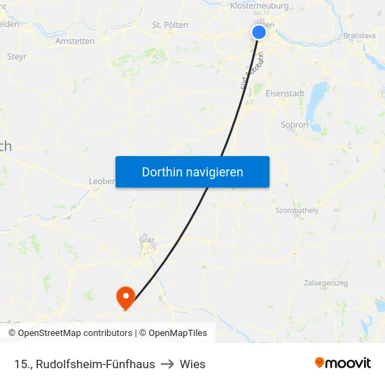 15., Rudolfsheim-Fünfhaus to Wies map