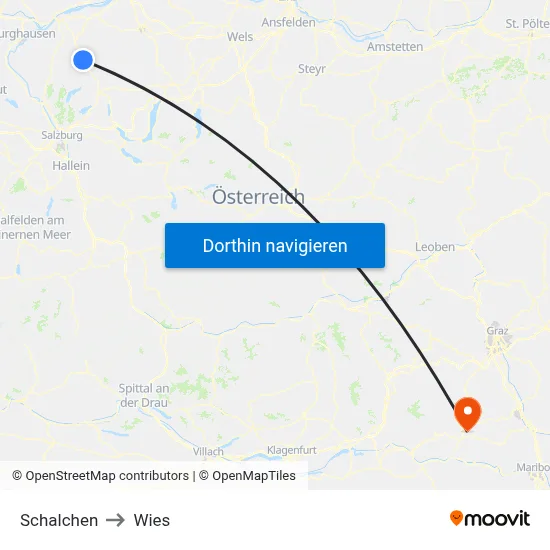 Schalchen to Wies map