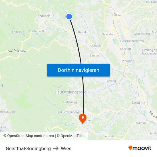 Geistthal-Södingberg to Wies map