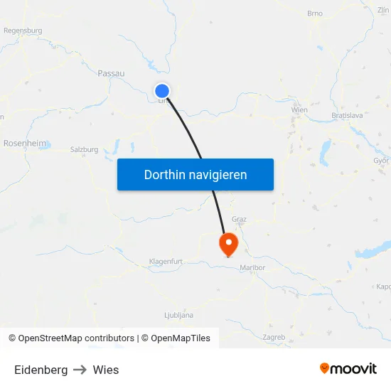 Eidenberg to Wies map