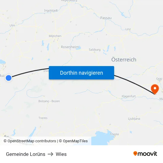 Gemeinde Lorüns to Wies map