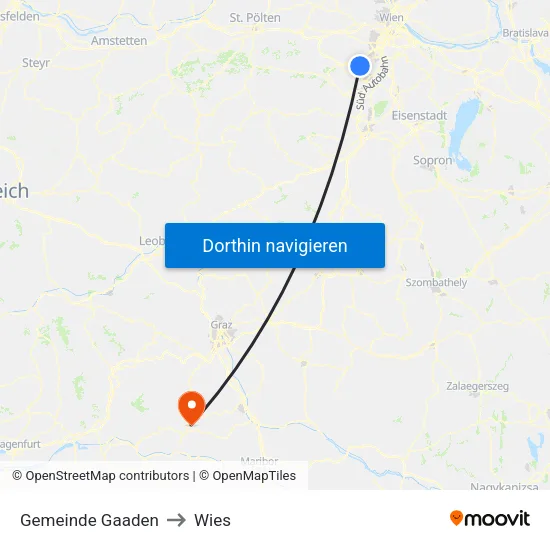 Gemeinde Gaaden to Wies map