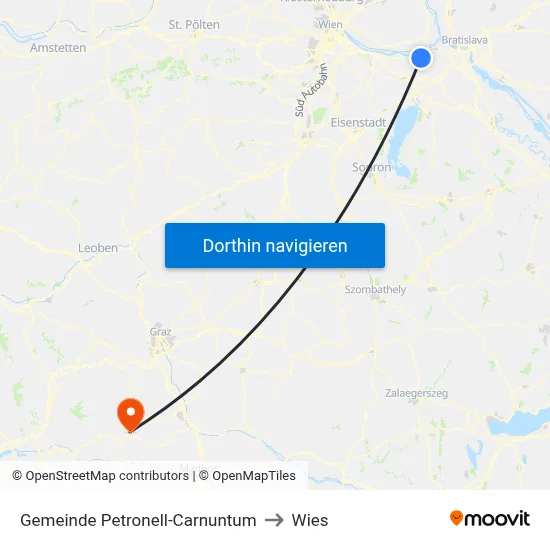 Gemeinde Petronell-Carnuntum to Wies map