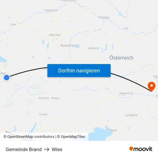 Gemeinde Brand to Wies map