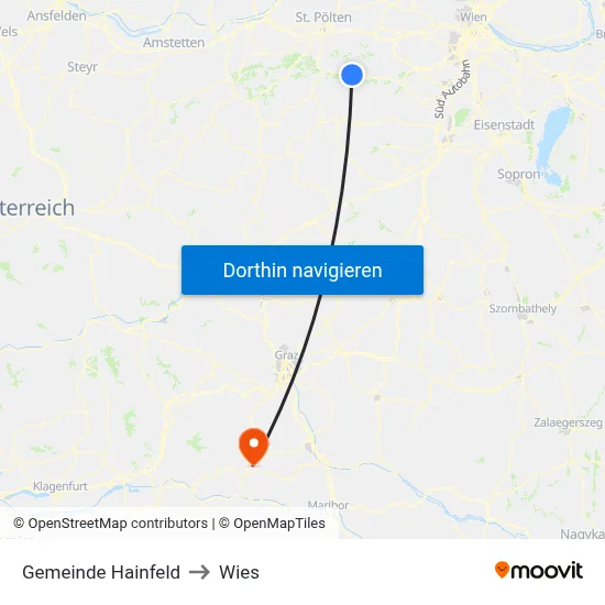 Gemeinde Hainfeld to Wies map