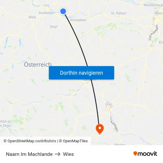 Naarn Im Machlande to Wies map