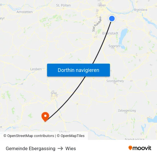 Gemeinde Ebergassing to Wies map