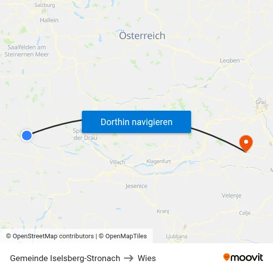 Gemeinde Iselsberg-Stronach to Wies map