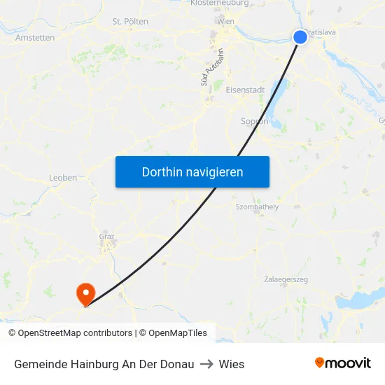 Gemeinde Hainburg An Der Donau to Wies map