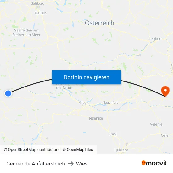 Gemeinde Abfaltersbach to Wies map