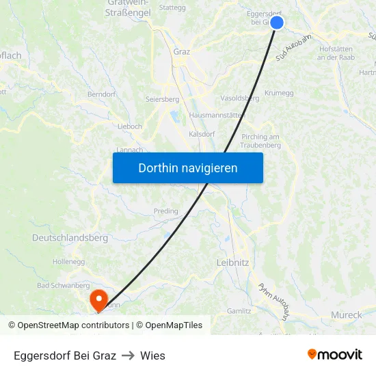 Eggersdorf Bei Graz to Wies map