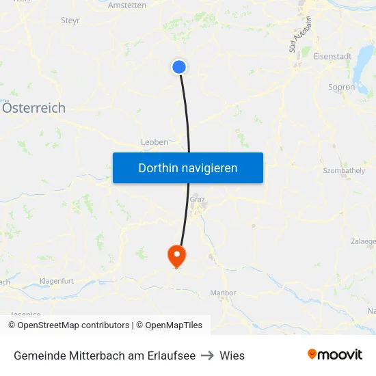 Gemeinde Mitterbach am Erlaufsee to Wies map