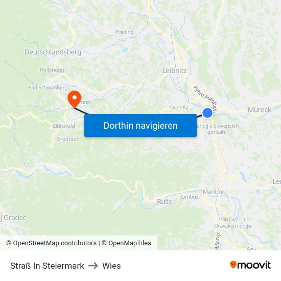 Straß In Steiermark to Wies map
