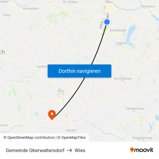 Gemeinde Oberwaltersdorf to Wies map