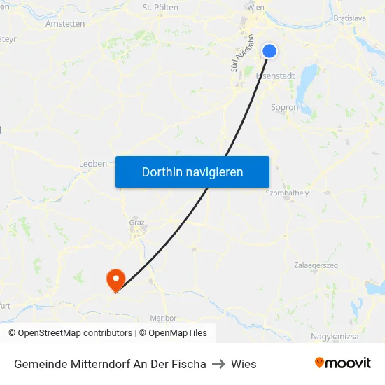 Gemeinde Mitterndorf An Der Fischa to Wies map