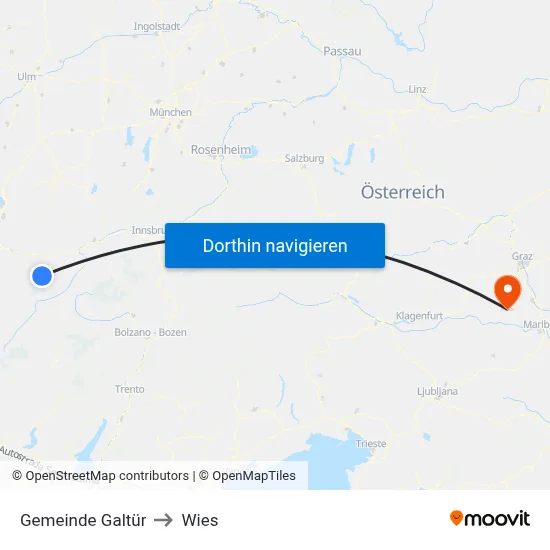 Gemeinde Galtür to Wies map