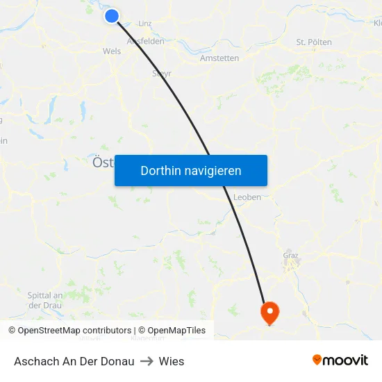 Aschach An Der Donau to Wies map