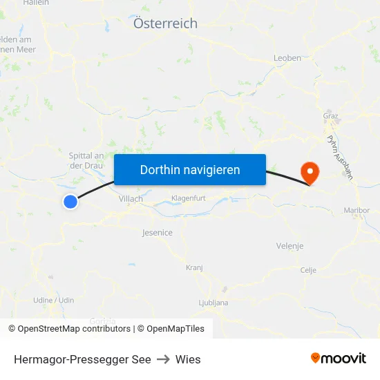 Hermagor-Pressegger See to Wies map