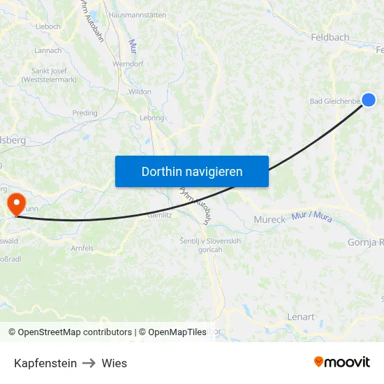 Kapfenstein to Wies map