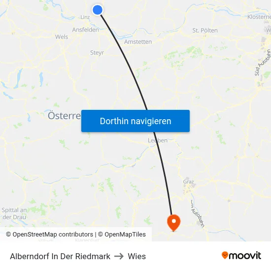 Alberndorf In Der Riedmark to Wies map