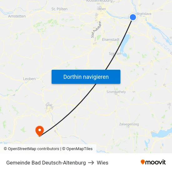 Gemeinde Bad Deutsch-Altenburg to Wies map
