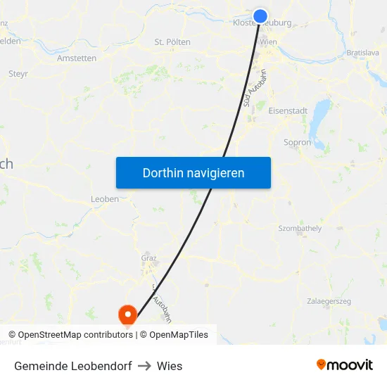 Gemeinde Leobendorf to Wies map