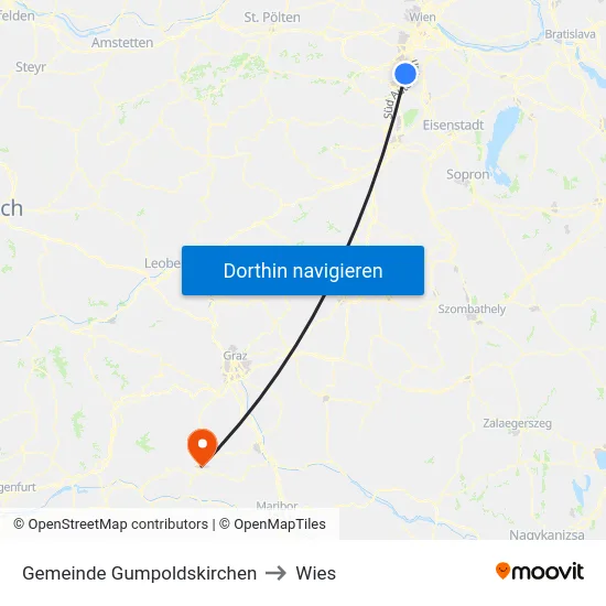 Gemeinde Gumpoldskirchen to Wies map