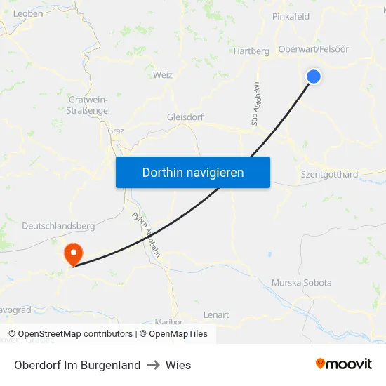 Oberdorf Im Burgenland to Wies map