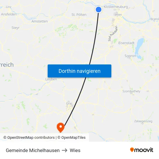 Gemeinde Michelhausen to Wies map