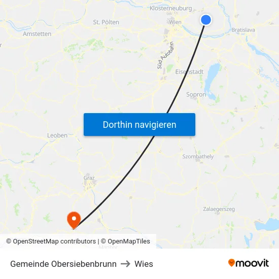 Gemeinde Obersiebenbrunn to Wies map