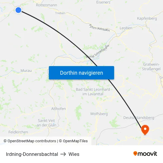 Irdning-Donnersbachtal to Wies map