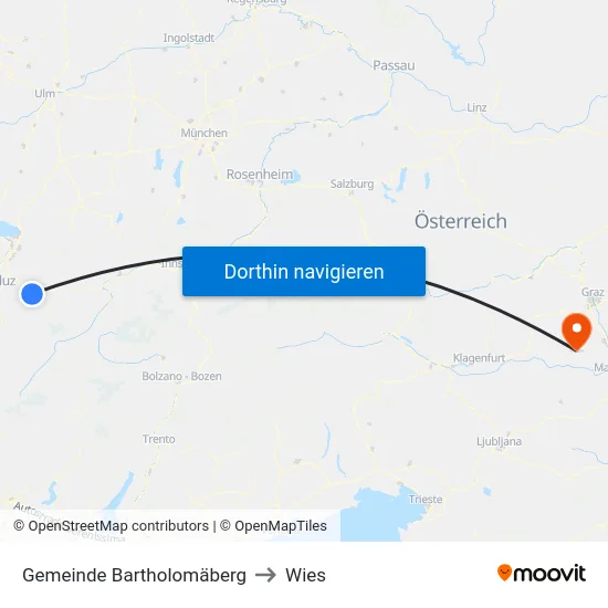 Gemeinde Bartholomäberg to Wies map
