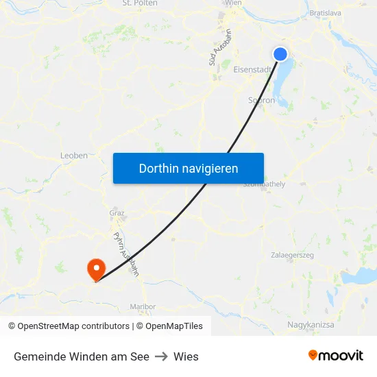 Gemeinde Winden am See to Wies map