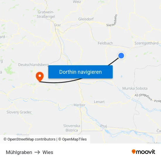 Mühlgraben to Wies map