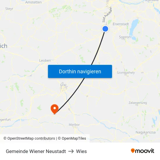 Gemeinde Wiener Neustadt to Wies map