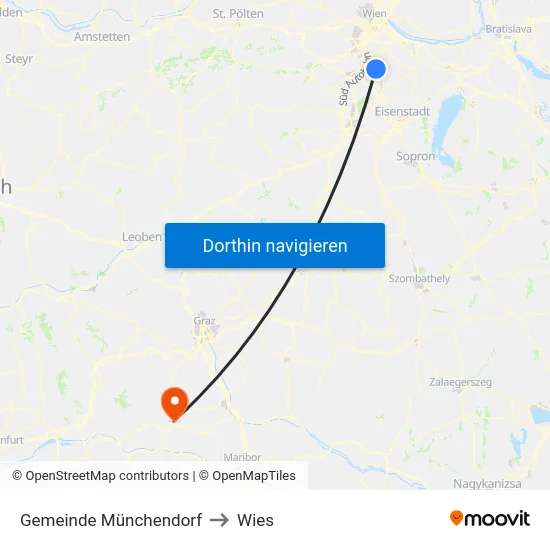 Gemeinde Münchendorf to Wies map