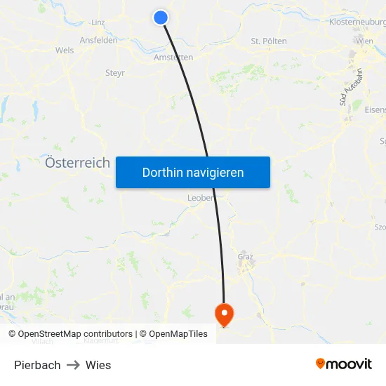 Pierbach to Wies map